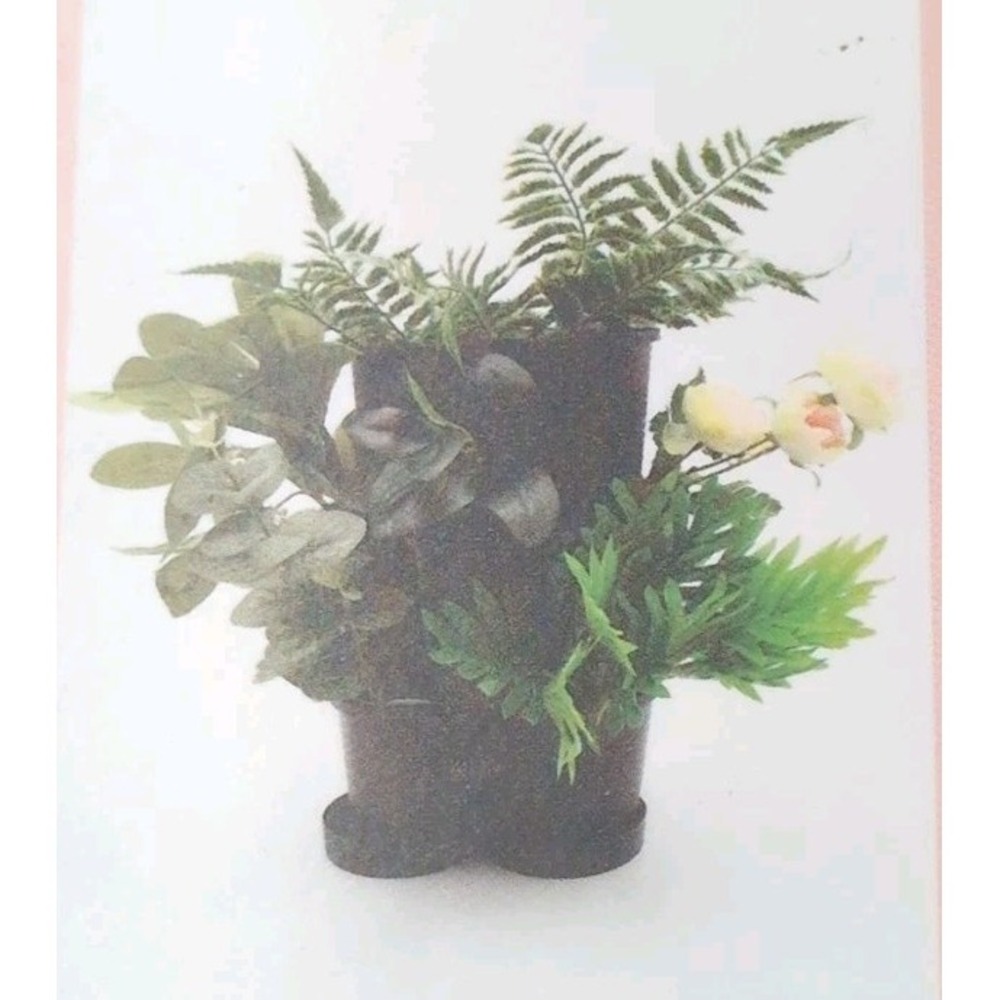 3pk Stackable Planters – Speckled Black – Durable Plastic – indoor/Outdoor Use